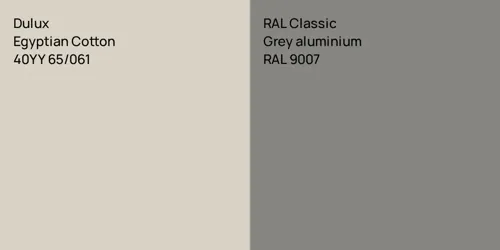 40YY 65/061 Egyptian Cotton vs RAL 9007 Grey aluminium