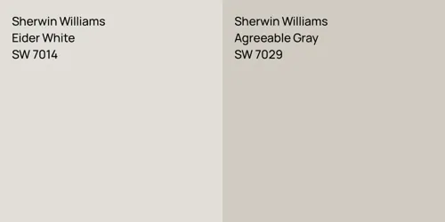 SW 7014 Eider White vs SW 7029 Agreeable Gray