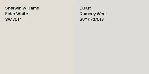 SW 7014 Eider White vs 30YY 72/018 Romney Wool