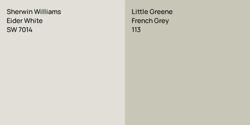 SW 7014 Eider White vs 113 French Grey