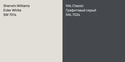 SW 7014 Eider White vs RAL 7024 Графитовый серый