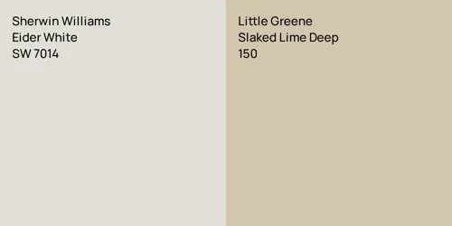 SW 7014 Eider White vs 150 Slaked Lime Deep
