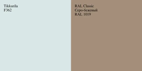 F362  vs RAL 1019 Серо-бежевый