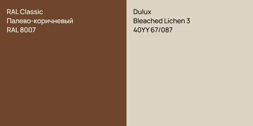 RAL 8007 Палево-коричневый vs 40YY 67/087 Bleached Lichen 3