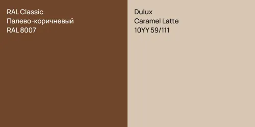 RAL 8007 Палево-коричневый vs 10YY 59/111 Caramel Latte