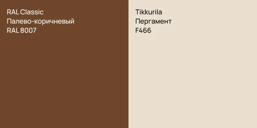 RAL 8007 Палево-коричневый vs F466 Пергамент
