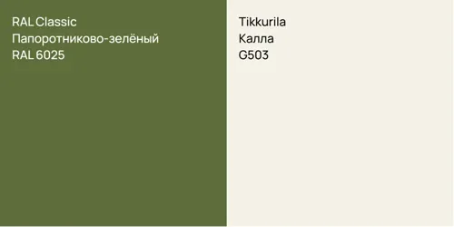 RAL 6025 Папоротниково-зелёный vs G503 Калла