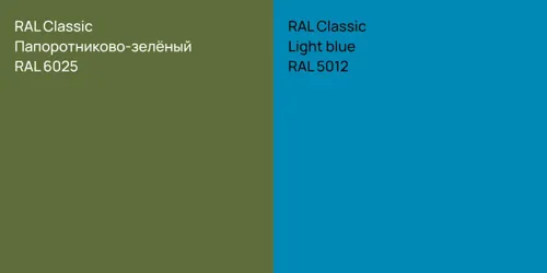 RAL 6025 Папоротниково-зелёный vs RAL 5012  Light blue