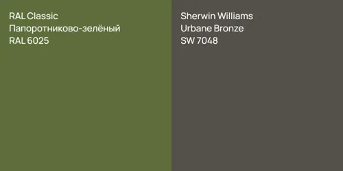 RAL 6025 Папоротниково-зелёный vs SW 7048 Urbane Bronze