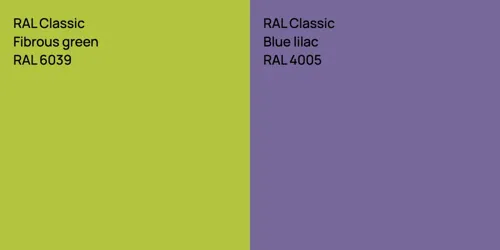 RAL 6039  Fibrous green vs RAL 4005  Blue lilac