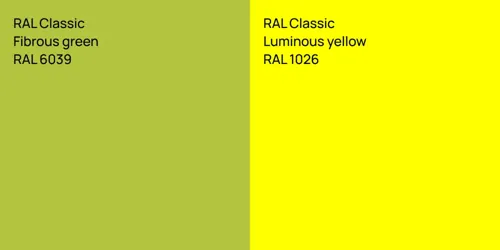 RAL 6039  Fibrous green vs RAL 1026  Luminous yellow