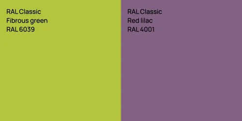 RAL 6039  Fibrous green vs RAL 4001  Red lilac