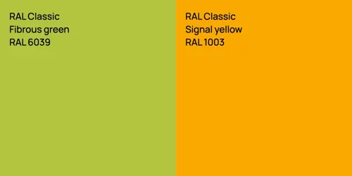 RAL 6039  Fibrous green vs RAL 1003  Signal yellow