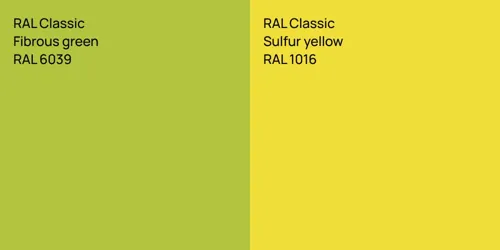 RAL 6039  Fibrous green vs RAL 1016  Sulfur yellow