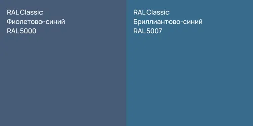 RAL 5000 Фиолетово-синий vs RAL 5007 Бриллиантово-синий