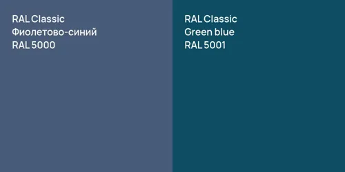 RAL 5000 Фиолетово-синий vs RAL 5001  Green blue