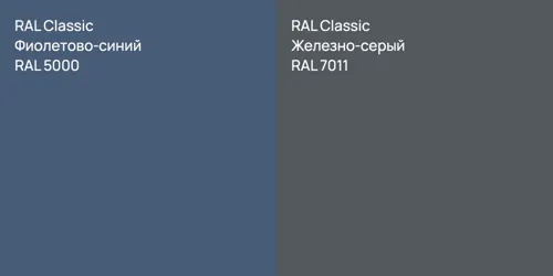 RAL 5000 Фиолетово-синий vs RAL 7011 Железно-серый