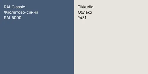 RAL 5000 Фиолетово-синий vs Y481 Облако