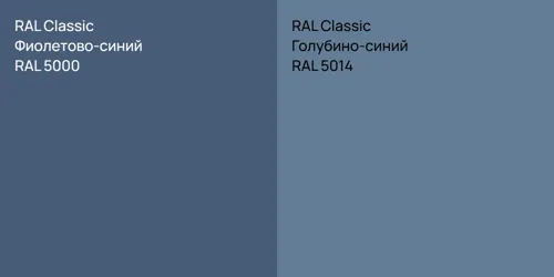 RAL 5000 Фиолетово-синий vs RAL 5014 Голубино-синий
