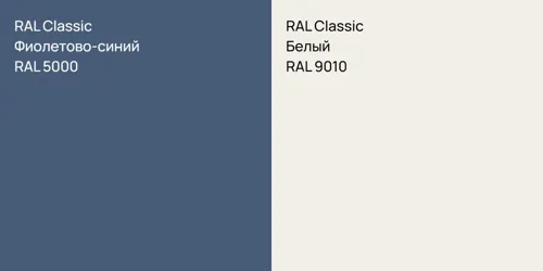RAL 5000 Фиолетово-синий vs RAL 9010 Белый