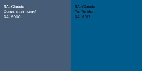 RAL 5000 Фиолетово-синий vs RAL 5017  Traffic blue