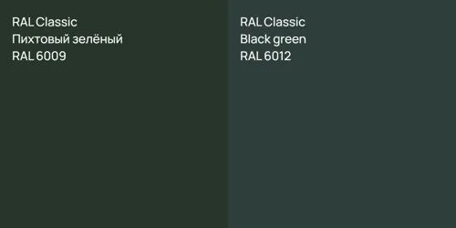 RAL 6009 Пихтовый зелёный vs RAL 6012  Black green