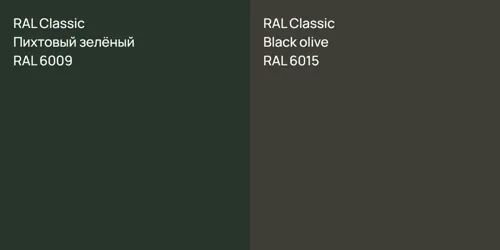 RAL 6009 Пихтовый зелёный vs RAL 6015  Black olive