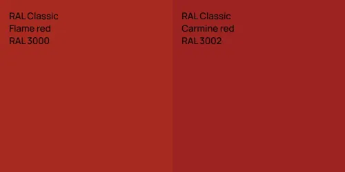 RAL 3000  Flame red vs RAL 3002  Carmine red