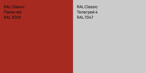 RAL 3000  Flame red vs RAL 7047 Телегрей 4