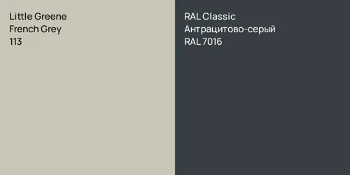 113 French Grey vs RAL 7016 Антрацитово-серый