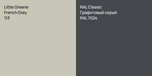 113 French Grey vs RAL 7024 Графитовый серый