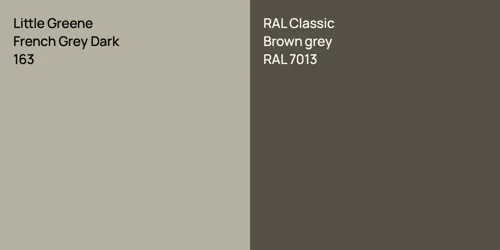163 French Grey Dark vs RAL 7013  Brown grey