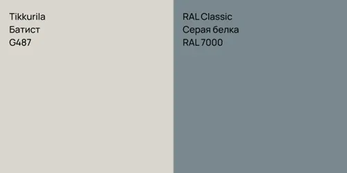 G487 Батист vs RAL 7000 Серая белка