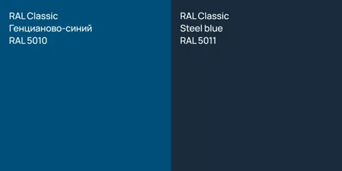 RAL 5010 Генцианово-синий vs RAL 5011  Steel blue