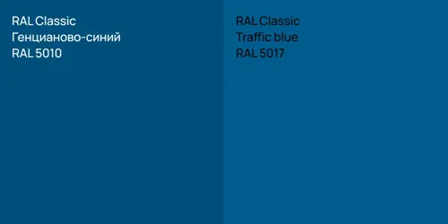 RAL 5010 Генцианово-синий vs RAL 5017  Traffic blue