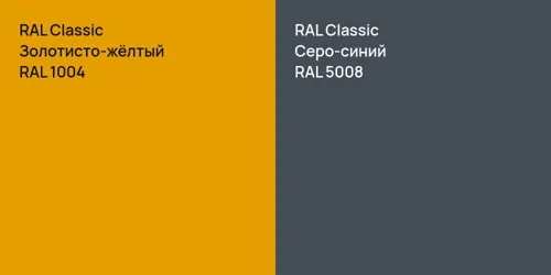 RAL 1004 Золотисто-жёлтый vs RAL 5008 Серо-синий