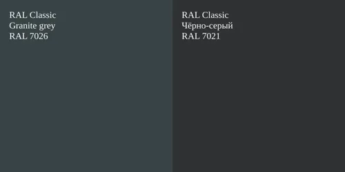 RAL 7026  Granite grey vs RAL 7021 Чёрно-серый