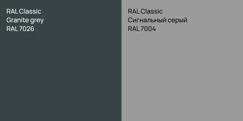RAL 7026  Granite grey vs RAL 7004 Сигнальный серый