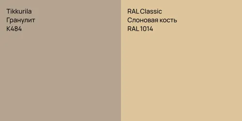 K484 Гранулит vs RAL 1014 Слоновая кость