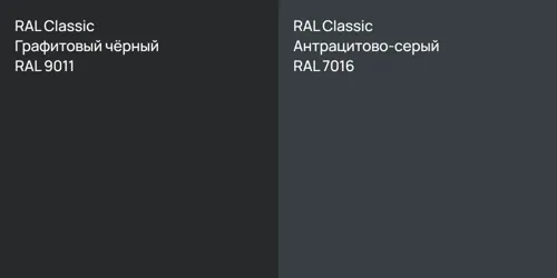RAL 9011 Графитовый чёрный vs RAL 7016 Антрацитово-серый
