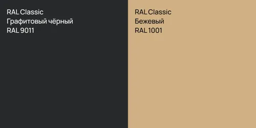 RAL 9011 Графитовый чёрный vs RAL 1001 Бежевый