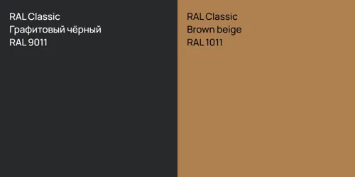 RAL 9011 Графитовый чёрный vs RAL 1011  Brown beige