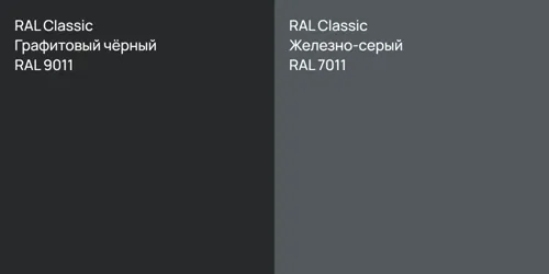 RAL 9011 Графитовый чёрный vs RAL 7011 Железно-серый