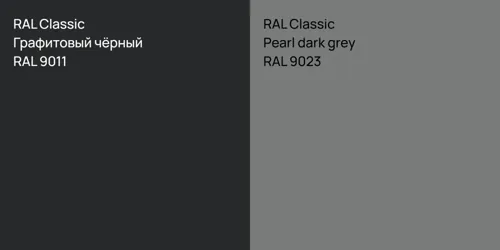 RAL 9011 Графитовый чёрный vs RAL 9023 Pearl dark grey