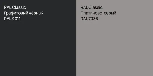 RAL 9011 Графитовый чёрный vs RAL 7036 Платиново-серый