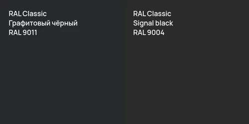 RAL 9011 Графитовый чёрный vs RAL 9004  Signal black