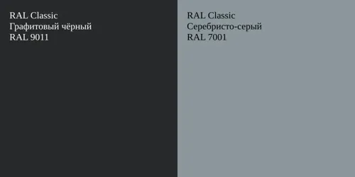 RAL 9011 Графитовый чёрный vs RAL 7001 Серебристо-серый