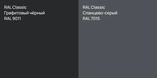 RAL 9011 Графитовый чёрный vs RAL 7015 Сланцево-серый