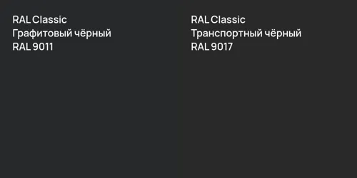 RAL 9011 Графитовый чёрный vs RAL 9017 Транспортный чёрный