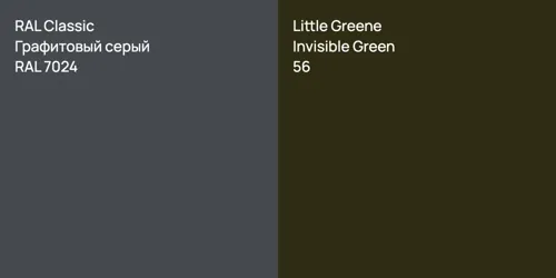 RAL 7024 Графитовый серый vs 56 Invisible Green